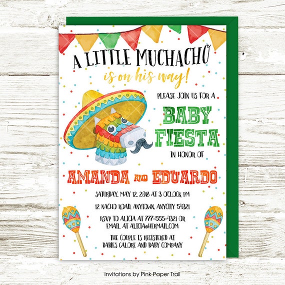 Fiesta Invitation Mexican Boy Baby Shower Invitation Baby Shower