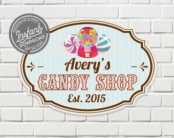 Candy Shop Party Sign, Candy Booth Signage, Candy Cart Sign, Sweet Shop Candy Party Signage Decor, Digital Printable Party Sign