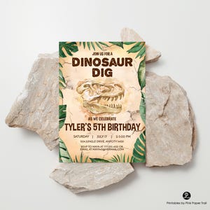 EDITABLE Dinosaur Dig Birthday Invitation, Dinosaur Excavation Party Roar Dino-mite Invitation Printable Invite, Instant Access