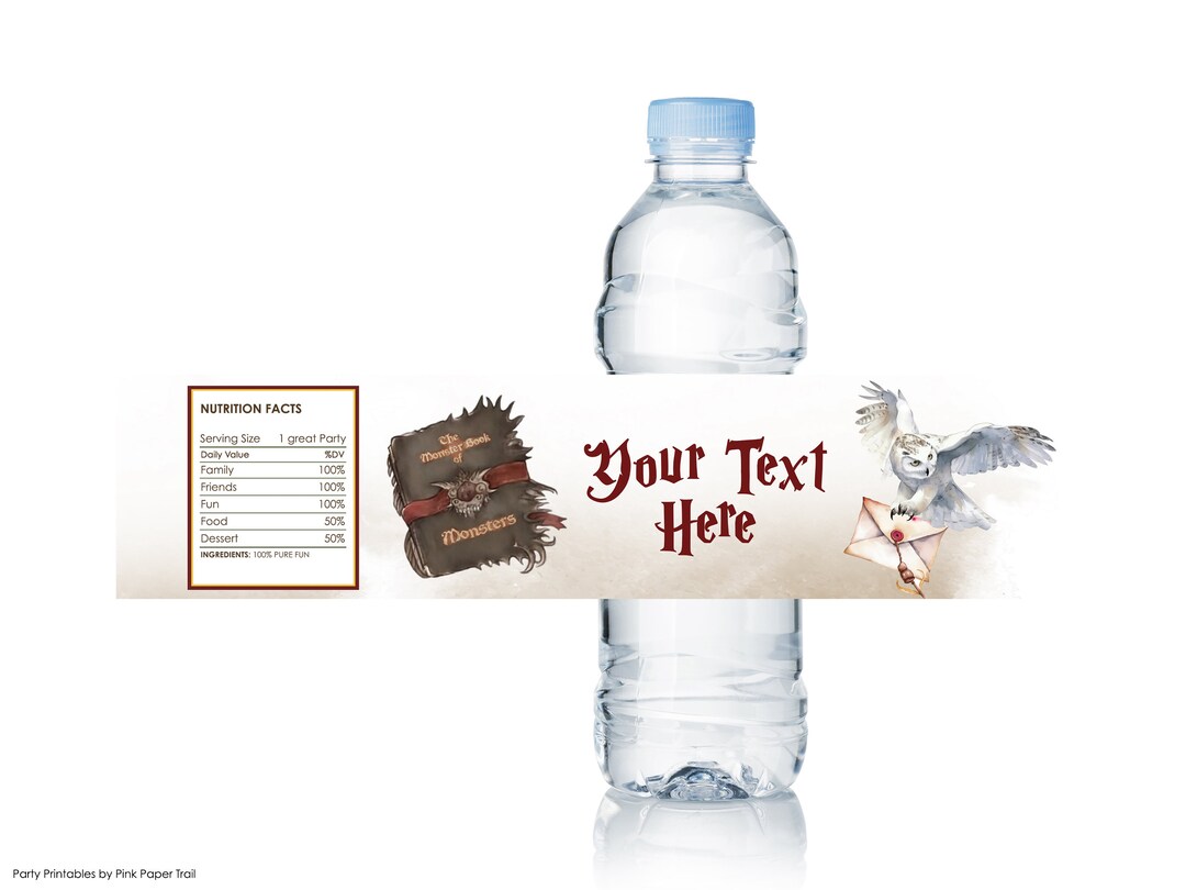 Editable School of Magic Water Bottle Label, Magic School of Wizards ...