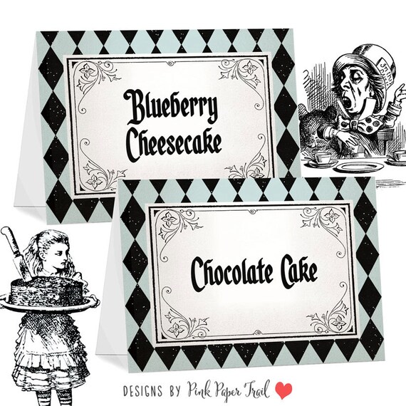 Classic Alice in Wonderland Table Tent Card, I Will Customize for You, Print Your Own Il_570xn