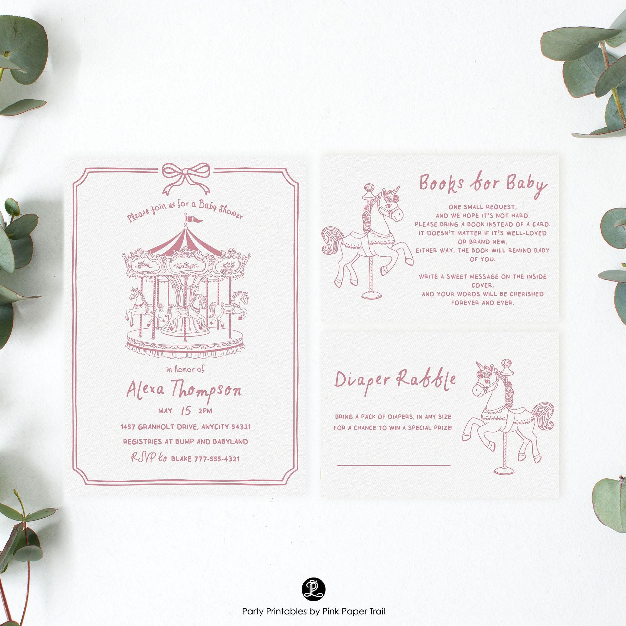 Editable Carousel Party Sign, Vintage Circus Table Sign Printable, Hand ...