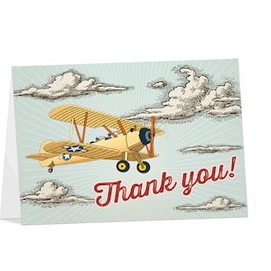 Danke, dass Sie Karte, Vintage Retro Flugzeug, Instant Download, Ihre eigenen ausdrucken