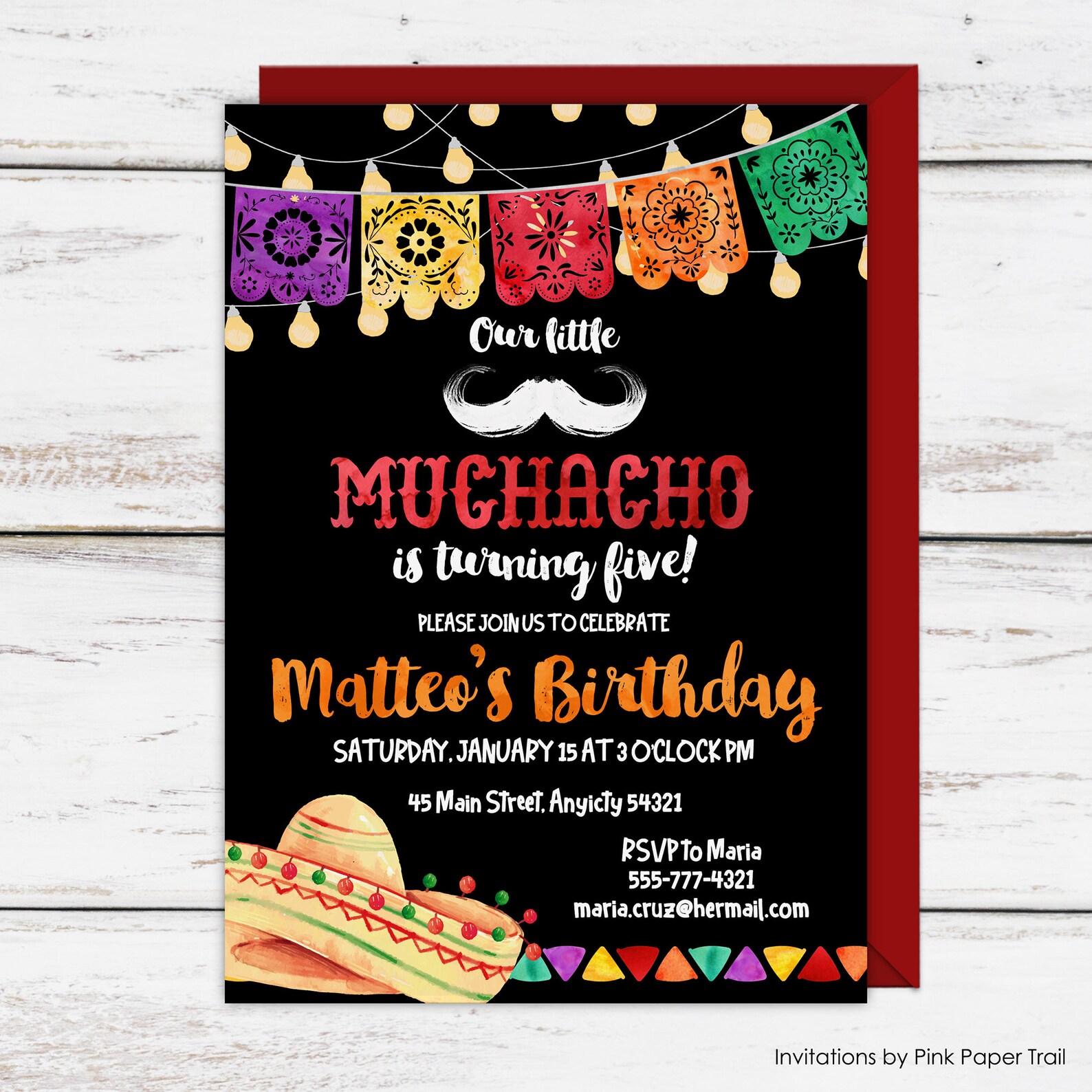 Little Muchacho Mexican Fiesta Birthday Invitations Mexican | Etsy