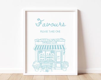 EDITABLE French Patisserie Party Sign, Paris Party Theme Baby Shower Birthday or Any Occasion Table Sign Digital Template
