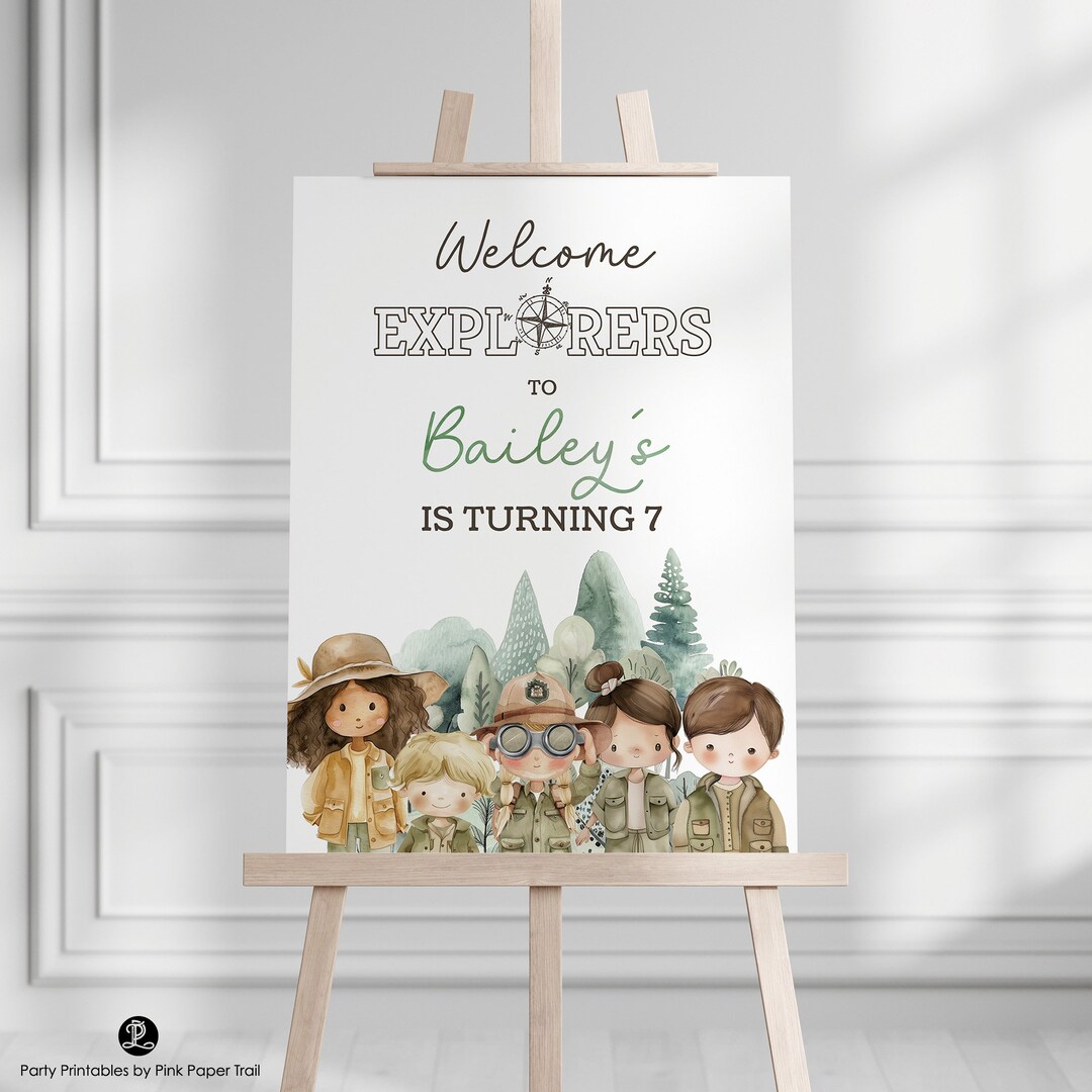 Welcome Explorers Welcome Little Adventure Explorers Welcome Party Sign 18x24 Poster ...