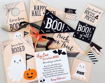 You've Been Boo'd Printable Big Bundle Kit, Halloween Game for Neighbors, We've Been Booed Signs, Boo Kit, Halloween Treat Signs & Tags
