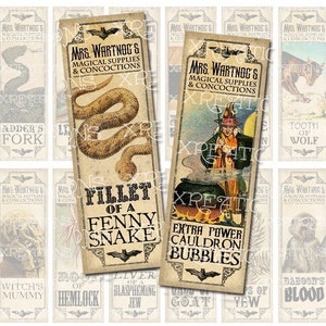 Halloween Potion Labels, Apothecary Labels, Witches Brew Ingredient Labels, Wicked Soup Ingredients from Macbeth's Witches' Chant