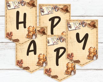 Editable Explorer Adventure Birthday Banner | Jungle Party Bunting, Treasure Hunt Decorations, Outdoor Nature Theme Printable