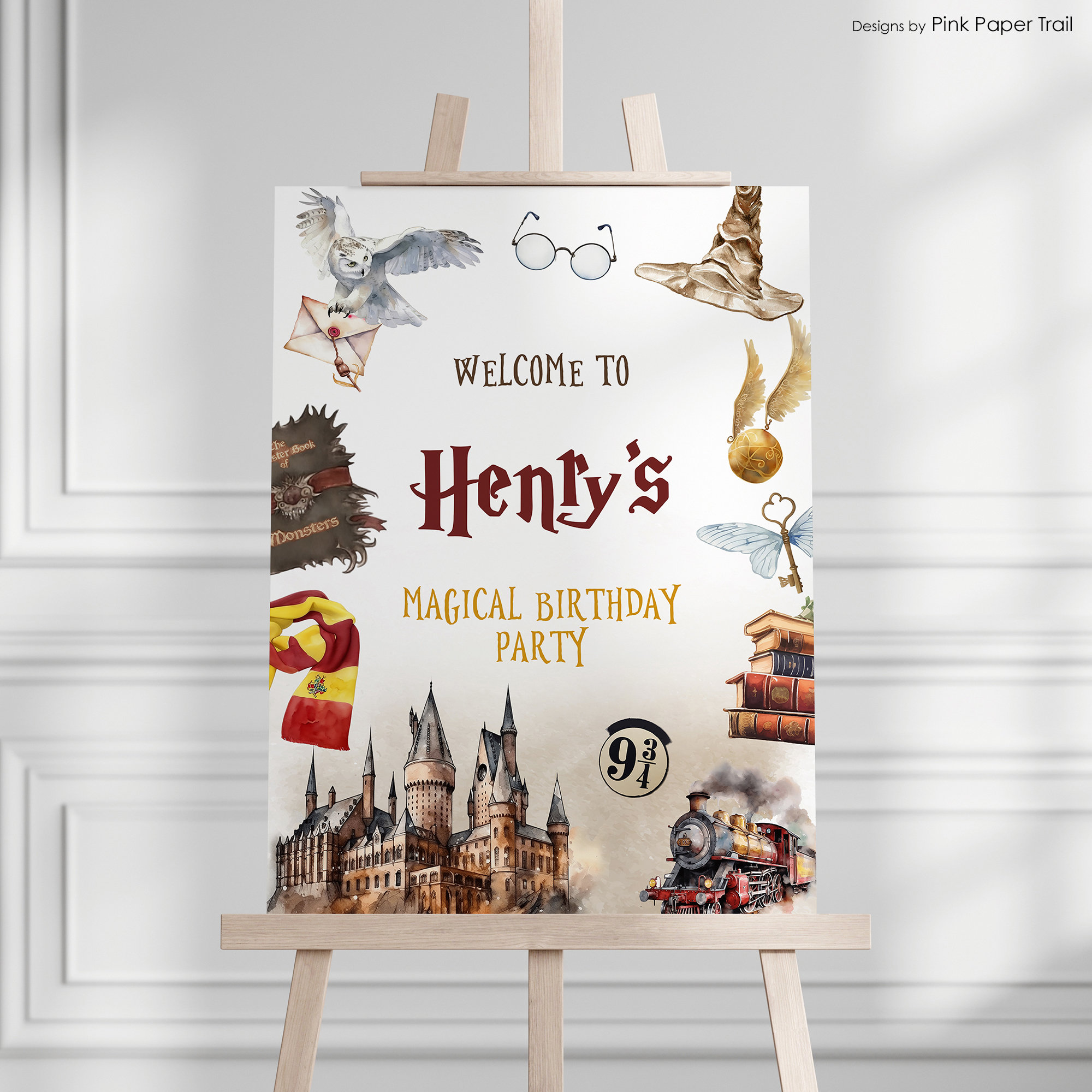 Editable Magic School Wizardry Birthday Welcome Sign, Wizard Welcome Sign, School of Magic Birthday Party Welcome Sign Party Poster Instant