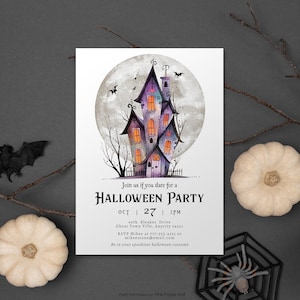 Halloween Party Invitation Template Haunted House Halloween Party Invitation Editable Spooktacular Party Invite Download Printable