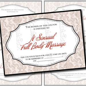 Hot and Sexy Love Coupons for your Husband Set-1, Wife, Partner, Boyfriend, Girlfriend perfect for Valentines in ATC / ACEO card size image 1