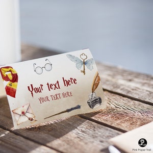 Editable School of Magic and Wizardry Party Tent Card Food Labels Witches and Wizards Magic School Tent Card Printable Download