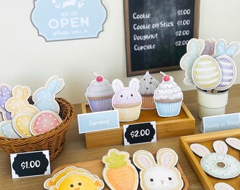 Bunny Bakery Dramatic Play Printable Kit, Easter Pretend Play Bakery, Bakery Role Play Set, Classroom Homeschool Play, Instant Download