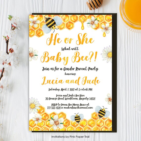 baby bee invitations