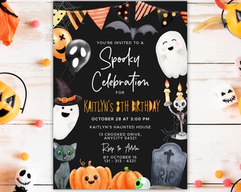 Halloween Invitation Template Kids Editable Halloween Birthday Invite Editable Printable Halloween Birthday Costume Party Instant Access