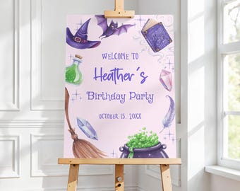 Witch Welcome Sign Printable, Witch Party Welcome Sign, Magical Birthday Decor, Halloween Welcome Sign, Witch Theme Party Poster Decor