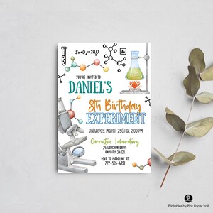 Editable Mad Science Party Birthday Invite, Mad Science Invitation, Scientist Experiment Party Invite, Printable Instant Download zdjęcie 3
