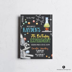 Editable Mad Science Birthday Invitation, Scientist Experiment Party Invite, Printable Mad Scientist Party Instant Download Birthday Invite image 2