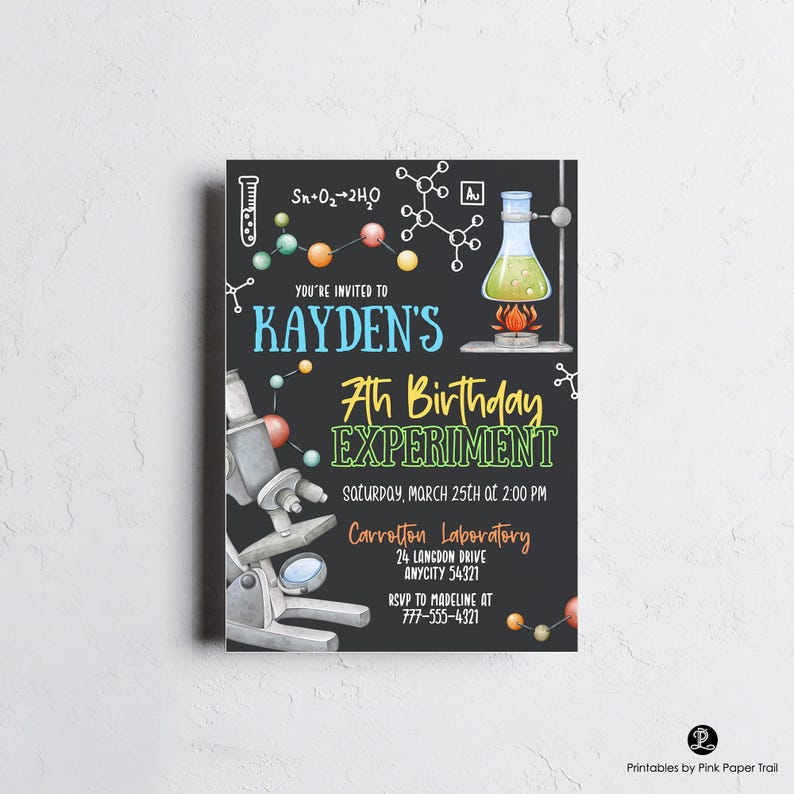 Editable Mad Science Birthday Invitation, Scientist Experiment Party Invite, Printable Mad Scientist Party Instant Download Birthday Invite image 2