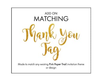 Etiquetas de agradecimiento imprimibles para complementar cualquier tema o diseño de invitación de fiesta (archivo digital)