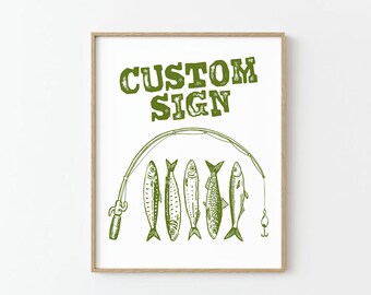 EDITABLE Fishing Birthday Party Table Sign, O-fish-ally The Big ONE, Gone Fishing Party Decor Sign Template Instant Access Corjl