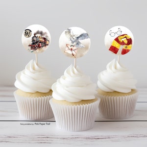 School of Magic Wizard Witches Cupcake Topper, Wizard Magic School Party Circles or Favor Tags Party Decor Gender Neutral Instant Download