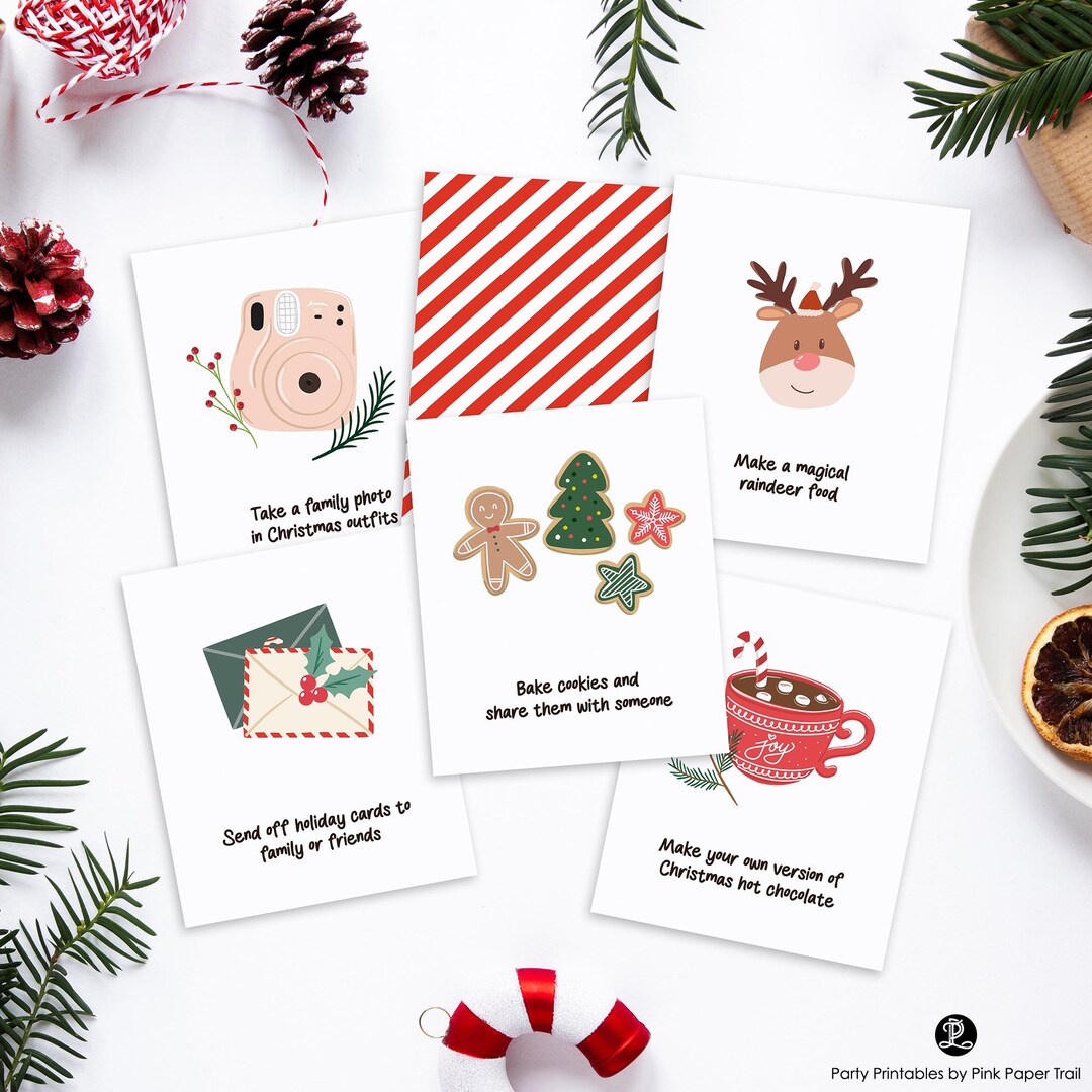 Printable Advent Activity Cards for Kids Family, Advent Cards 30 ...