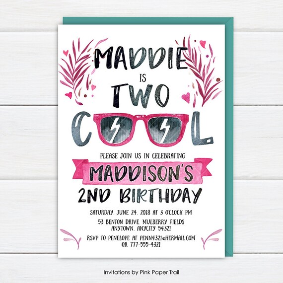 two cool birthday invitation two cool birthday party invite 2nd