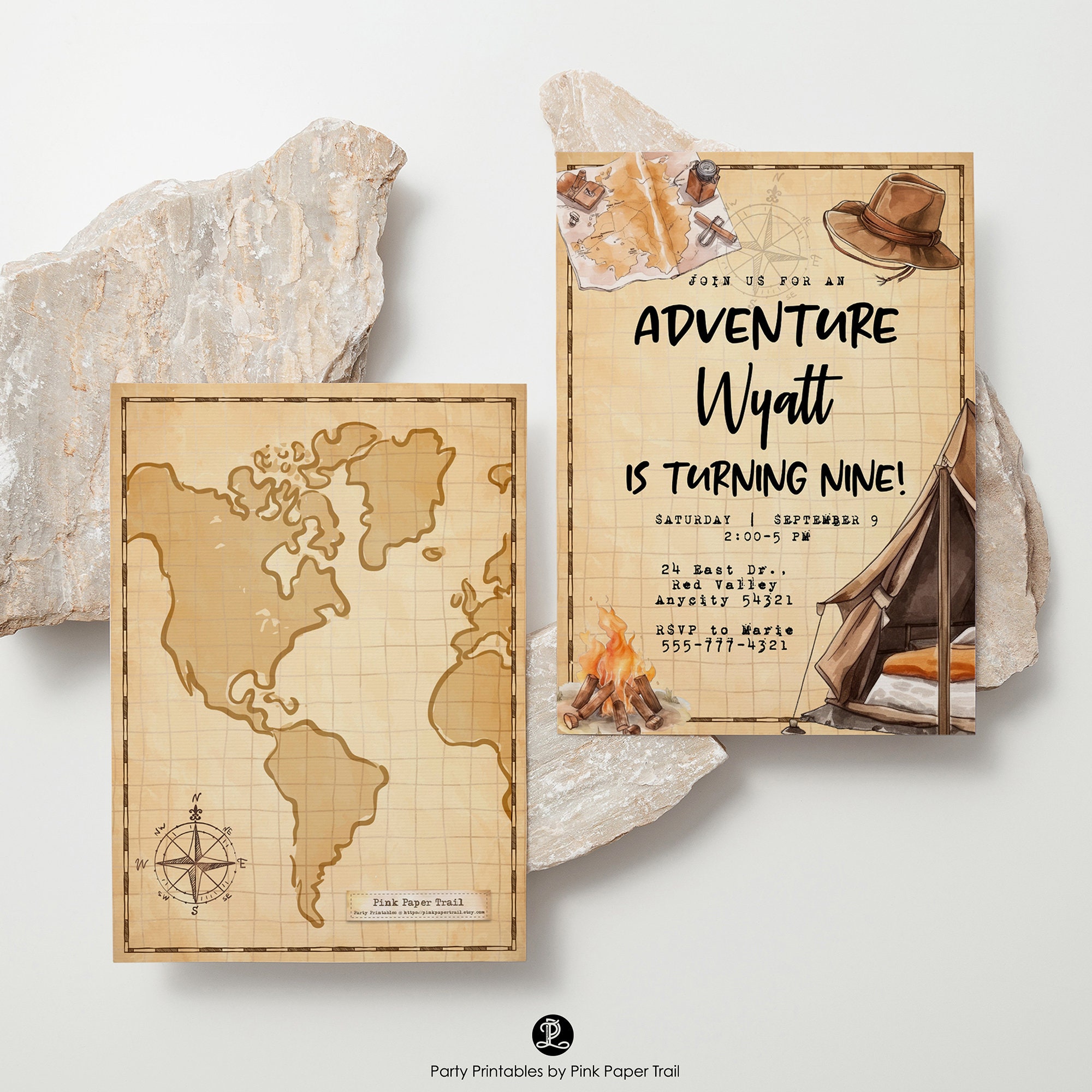 Editable Explorer Adventure Birthday Invitation Nature Park Outdoor ...