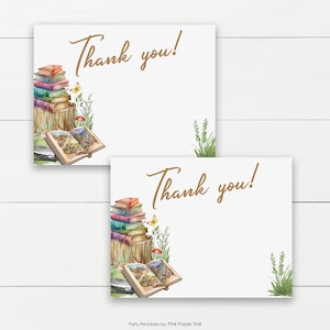A Fairytale Story Book Baby Theme Thank You Card Template, Editable Book Theme A New Chapter Thank You Card Printable Download