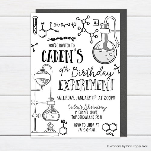 Mad Science Birthday Invitation Science Birthday Party | Etsy
