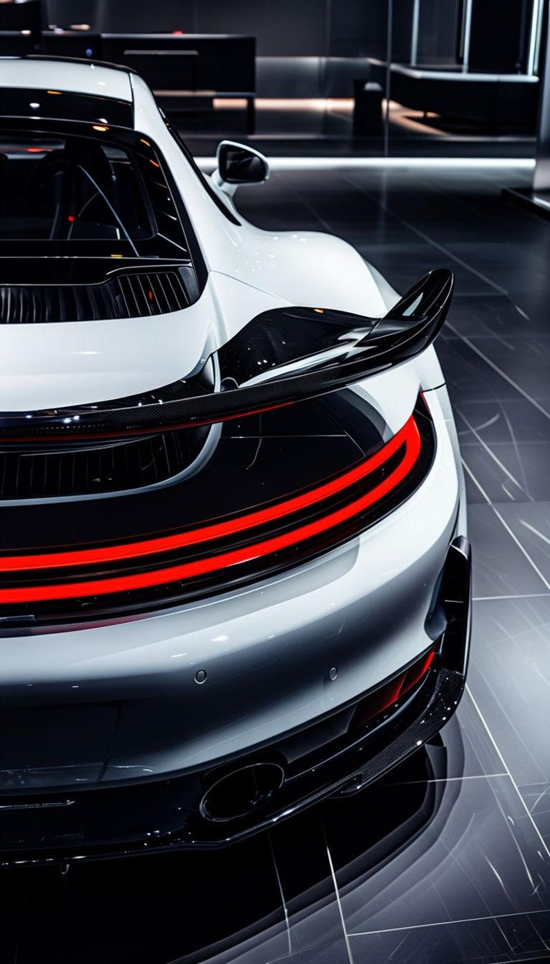Porsche Rear View - High-resolution Digital Art Print (modern ...