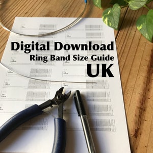 Wire Ring Band Size Guide—UK—1.0mm, 1.3mm, 1.6mm, 2.1mm & 2.6mm—Digital Download