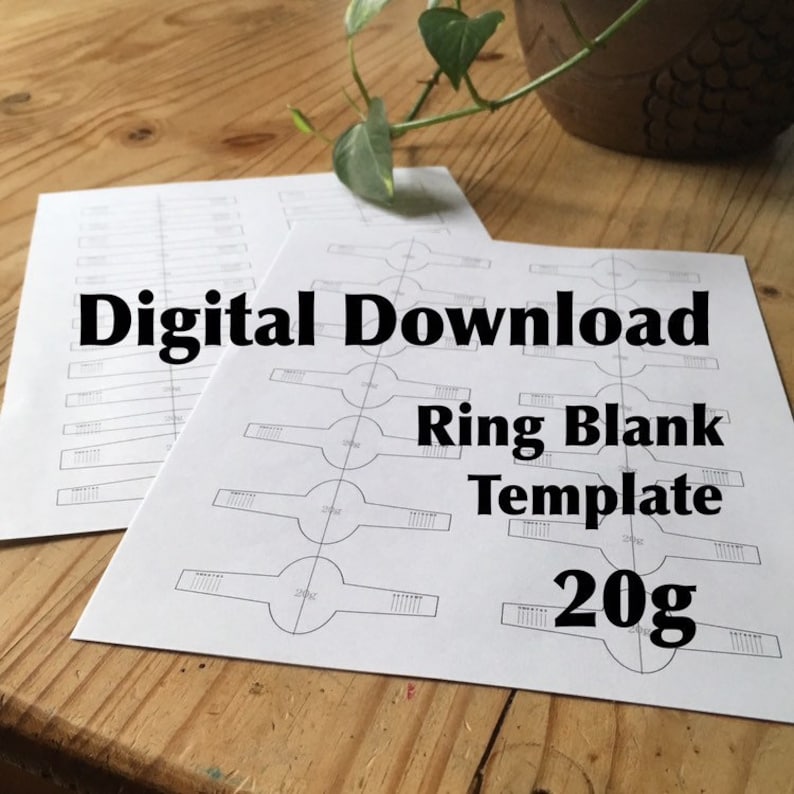 Ring Blank Template20gSaddle Ring TemplateTapered Band | Etsy