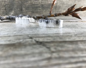 Silver Birch Hoop Earrings—Sterling Silver Hoop Earrings—Ready-to-Ship