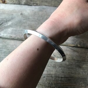 Carinated Silver BangleTriangular Sterling Silver Bangle BraceletShiny SilverLuxe Bangle BraceletReady-to-Ship image 6