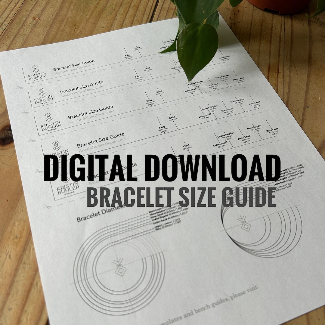 Bracelet Ruler Printable Free Pdf Bracelet Size Guide—bracelet Size Ruler—jewellery Template—digital ...