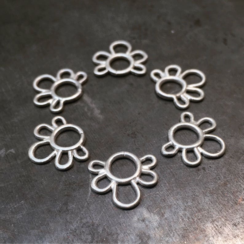 Silver Flower Earrings\u2014Efflorescence Earrings\u2014Small Handmade Flower Earrings\u2014You Choose Post or French Hooks\u2014Ready-to-Ship