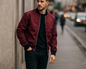 Giubbotto bomber slim fit da uomo / giacca a vento leggera