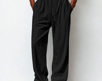 Men's Cotton Lounge Pants: Lightweight Casual Trousers - Resort Wear