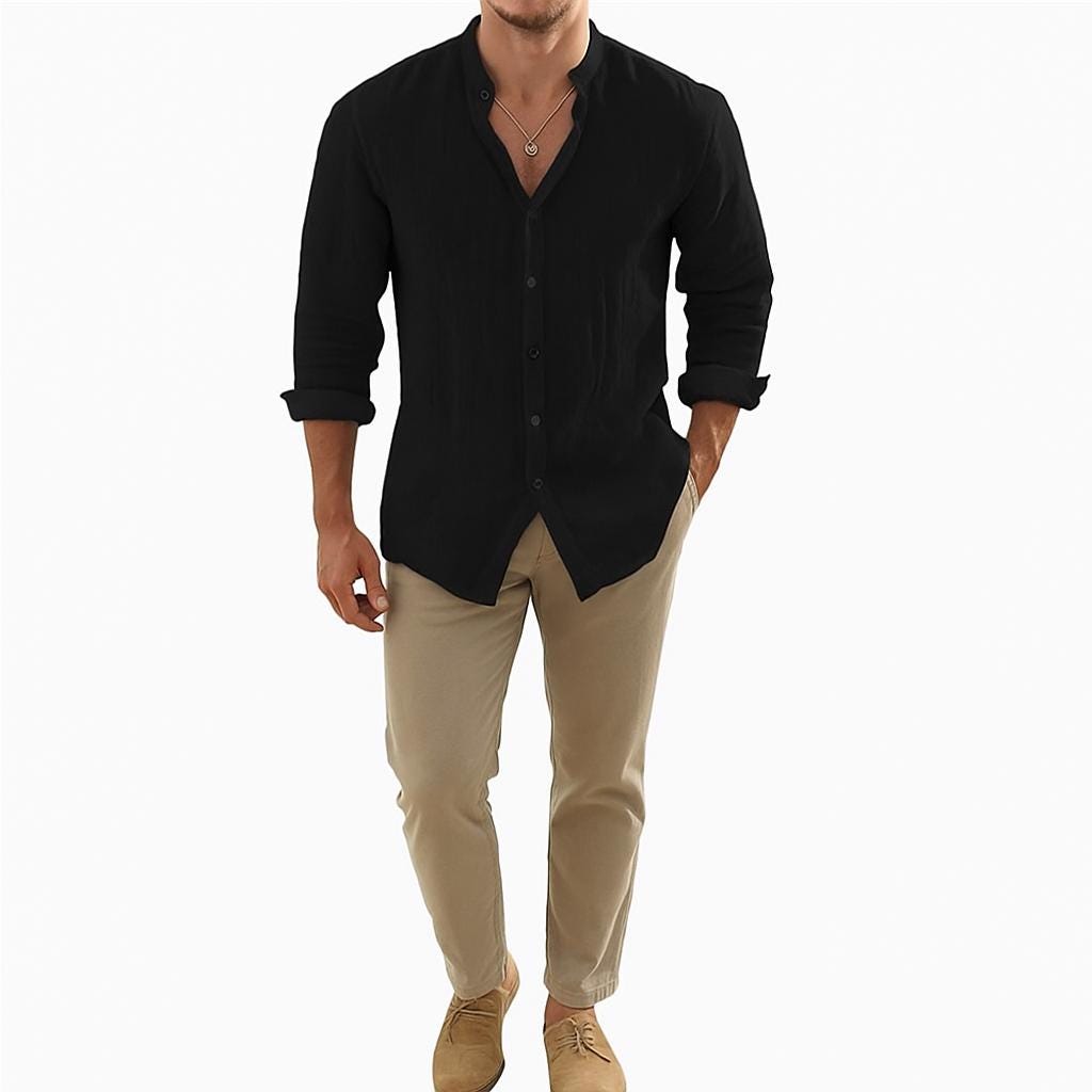princess polly baby blue dress Men's Everyday Button-Down Shirt in Black main image 1
