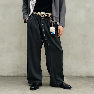 Men&#39;s Wide Leg Pleated Trousers: Vintage Y2K Style