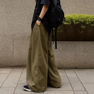 Men&#39;s Cotton Baggy Pants: Vintage Inspired Korean Streetwear