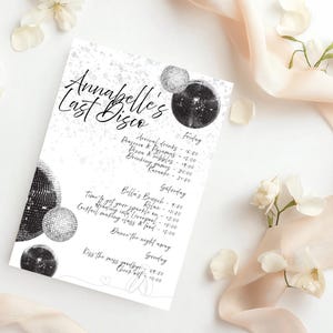 Bruidsfeest - Last Disco Gepersonaliseerde reiskaarten/ Discobal/ Dubbelzijdig/ Vrijgezellenfeest/ Digitaal en hardcopy