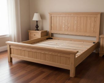 Farmhouse King Size Bed Frame Build Plan: DIY Woodworking plan PDF Download