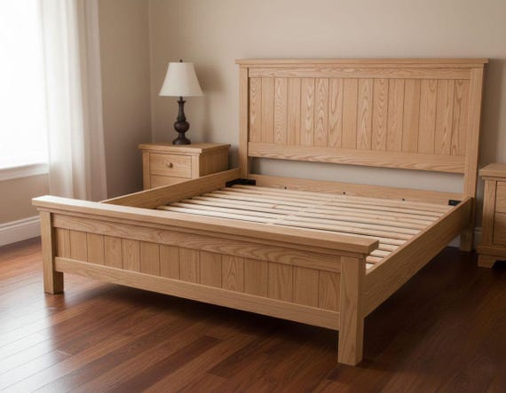 Farmhouse King Size Bed Frame Build Plan: DIY Woodworking plan PDF Download