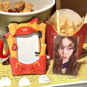 Porte-cartes photo en PVC, carte photo K-pop, support pour PC, pochette pour carte photo, McDonald's, restauration rapide, pop-corn, nourriture, kawaii mignon