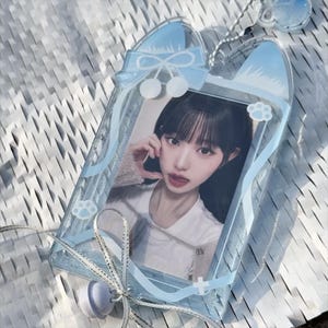 Porta-cartões de acrílico para fotos de gato, Expositor de cartões de fotos K-pop, Suporte para cartões de fotos, Capa para cartões de fotos, Gato, Recortado, Kawaii, Transparente, Glitter, Animal