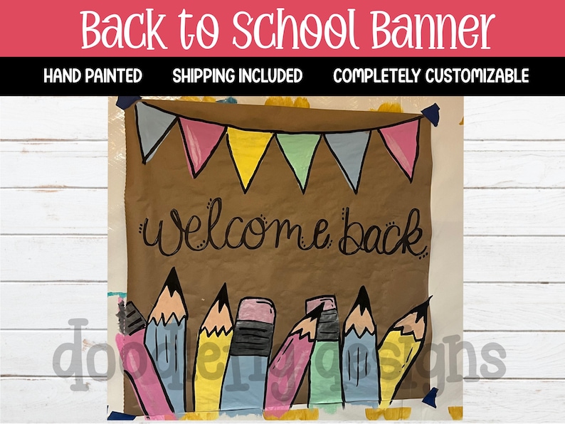 Welcome Back - School - Hand Painted Banner - Back to School Banner ...